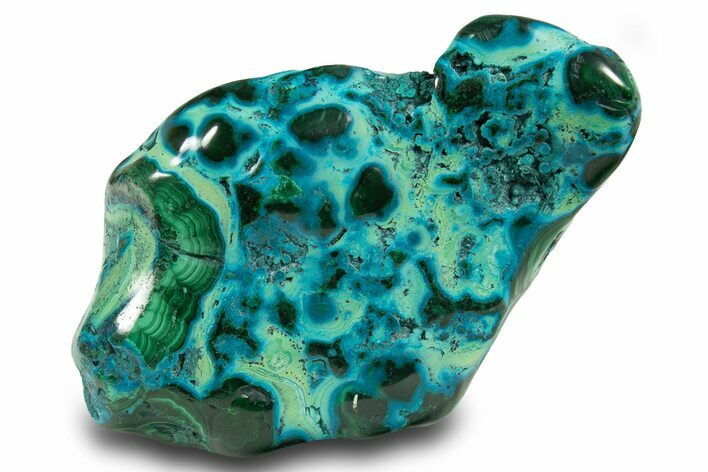 Vibrant Polished Malachite with Chrysocolla - DR Congo #305203